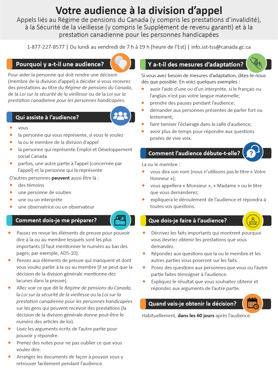 Votre audience à la division d’appel