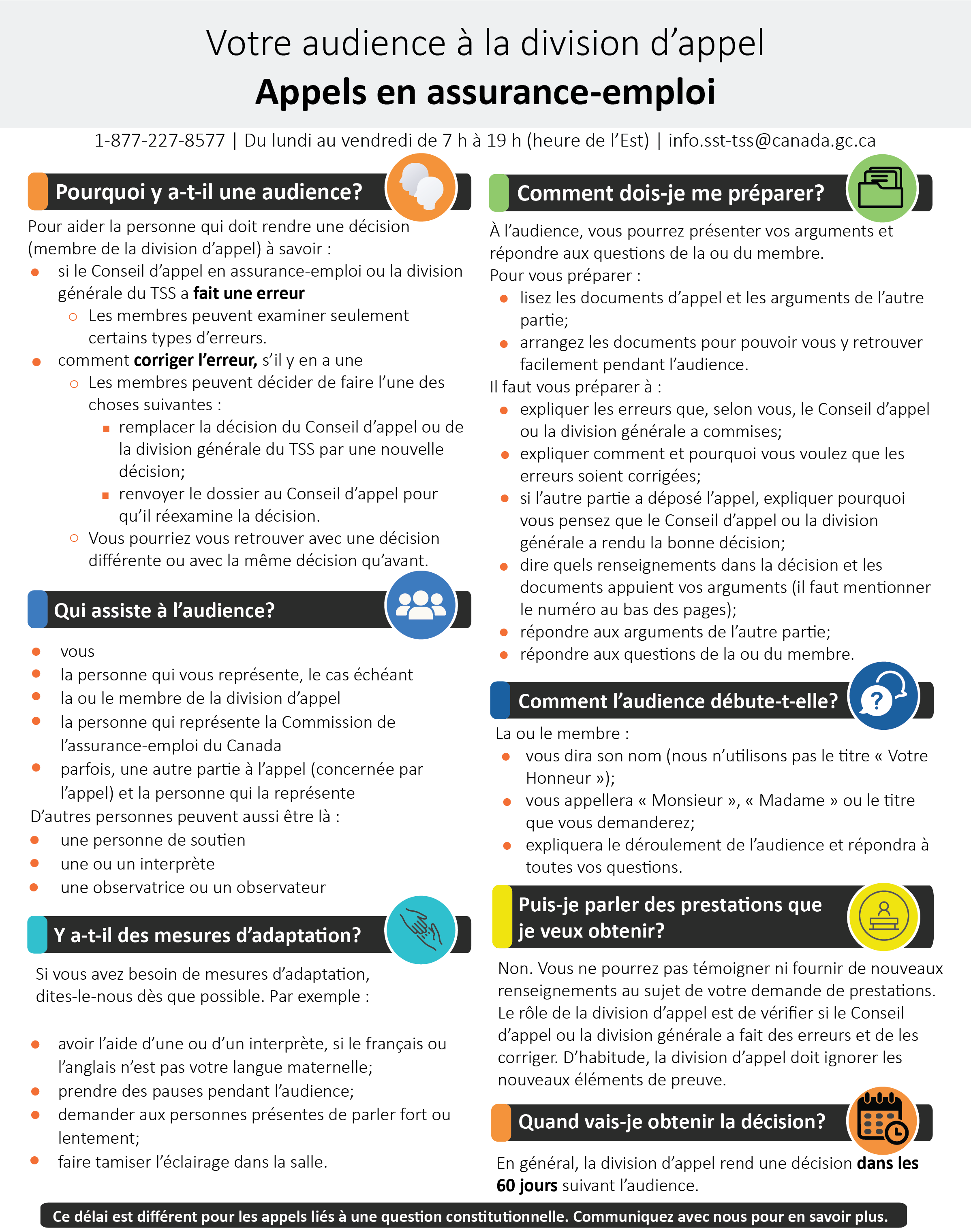 Infographique — Votre audience à la division d’appel – Appels en AE — La version texte suit.