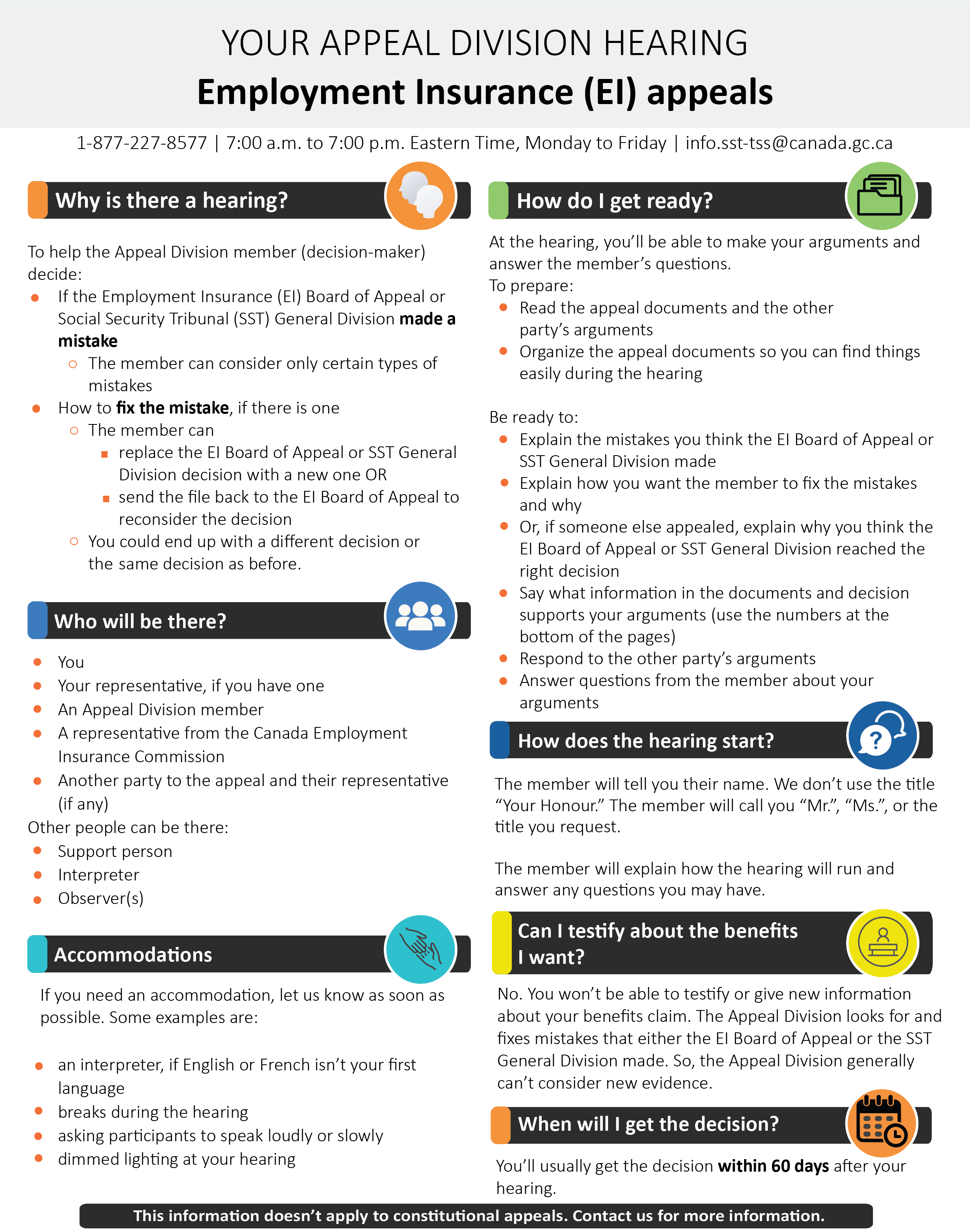 Infographic — Your Appeal Division hearing - Employment Insurance appeals — Text version follows.