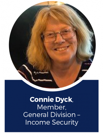 Photo of Connie Dyck, Member, General Division – Income Security